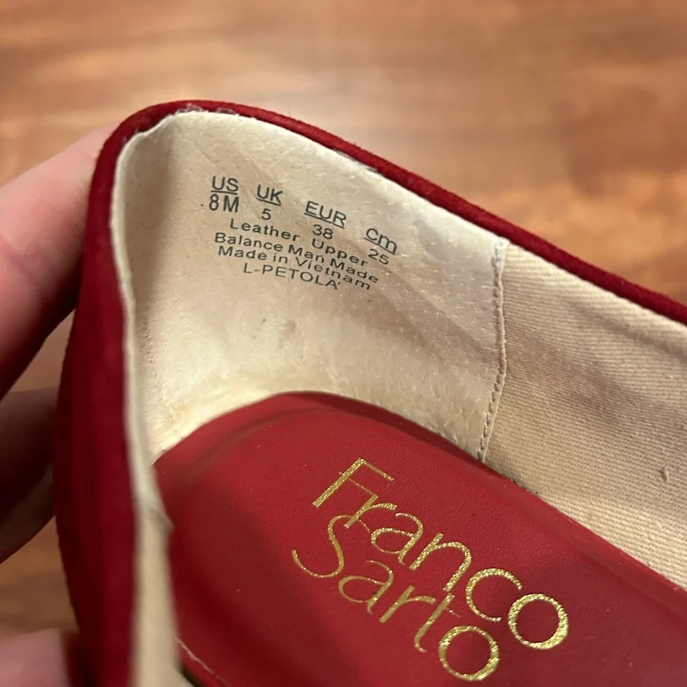 FRANCO SARTO Petola Loafers Women's Shoes In Deep Red Size 8 NWOB